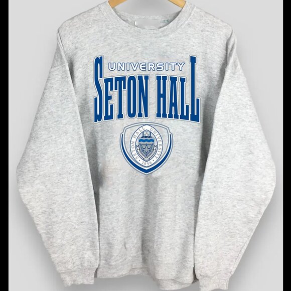 NCAA Seton Hall University Crewneck Sweatshirt Shirt SHU Sweatshirt Shirt Unisex - Picture 1 of 2